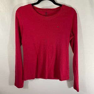 Tommy Hilfiger Women's Pink Casual Long Sleeve Top